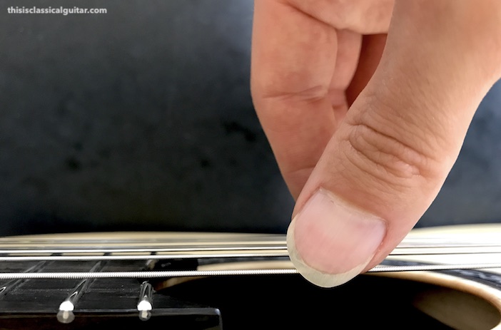 Nail Contact on String for Classical Guitar - Thumbnail