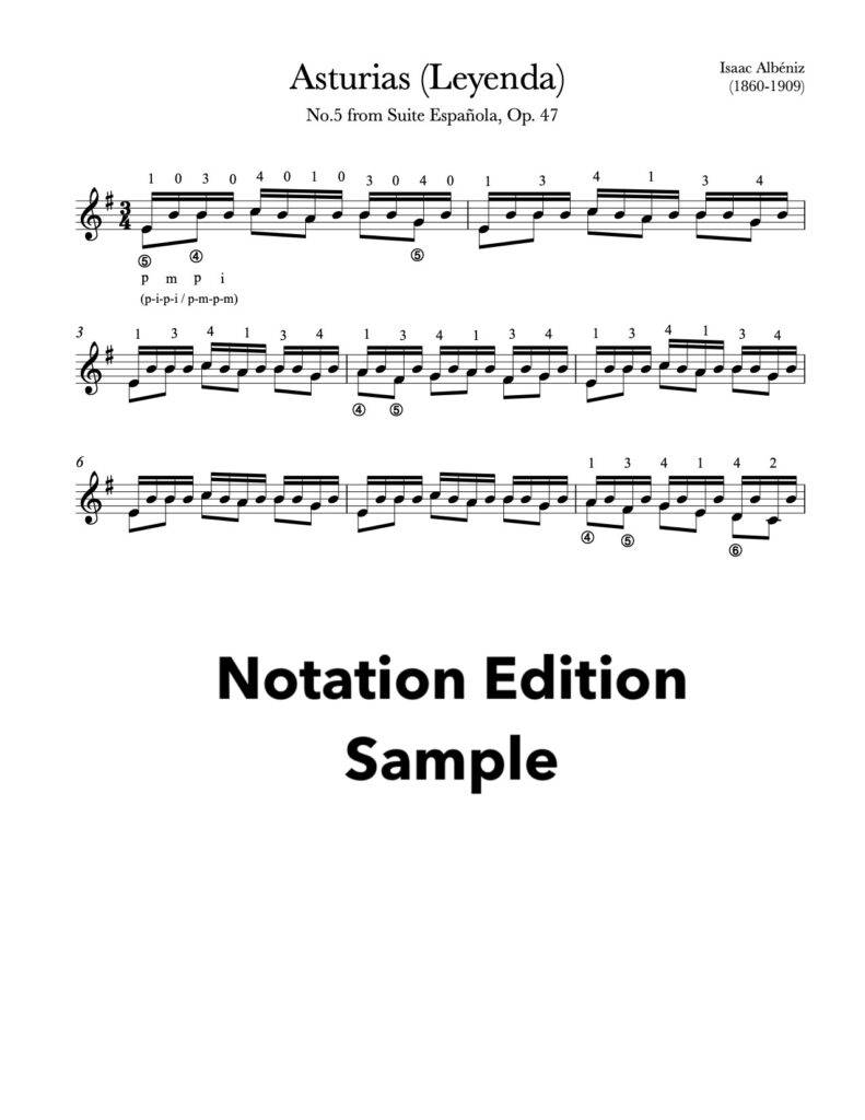 Asturias – Leyenda by Albéniz - Notation Sample