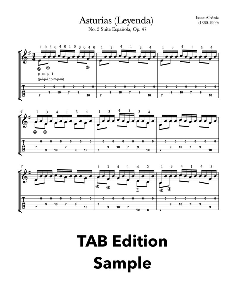 Asturias – Leyenda by Albéniz - TAB Sample