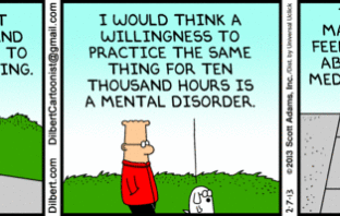 Dilbert on the ten thousand hour rule