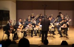 Tariq Harb and Brent Crawford with U of T Guitar Ensemble