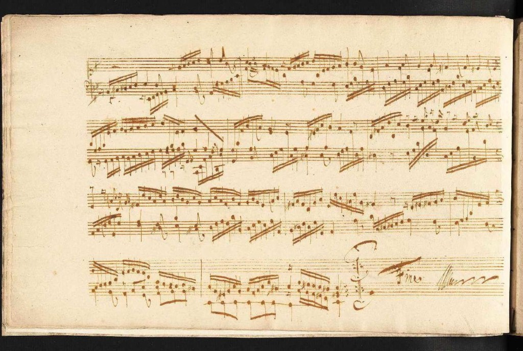 BWV 996 E minor suite, last page, showing impossible passages