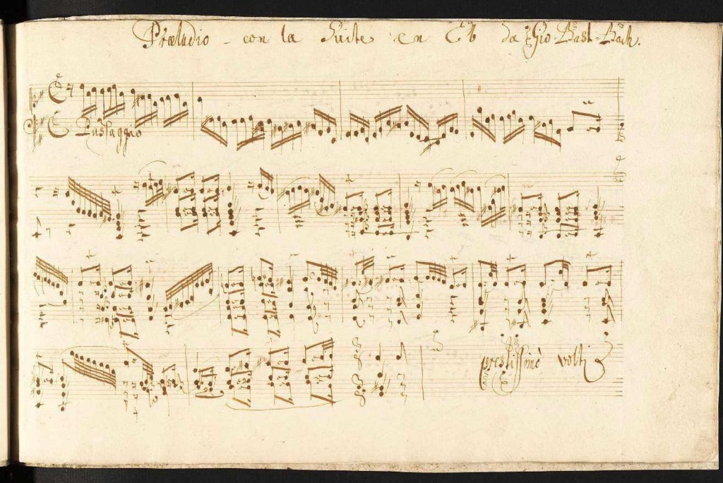 BWV 996 Praeludio con la Suite aufs Lauten werck opening page