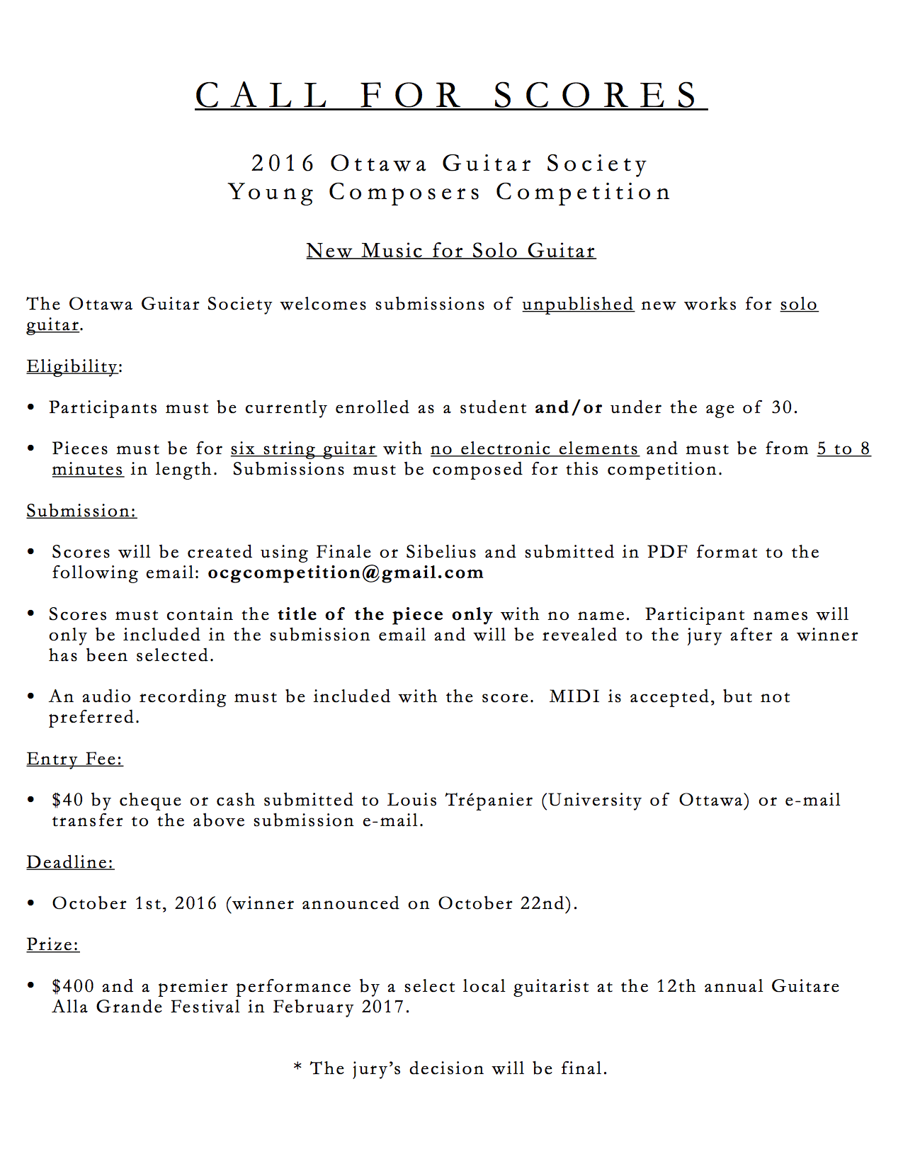 OGS Composition Competition This is Classical Guitar
