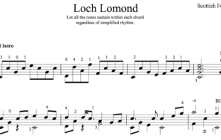 Loch Lomond for Easy Guitar (PDF)