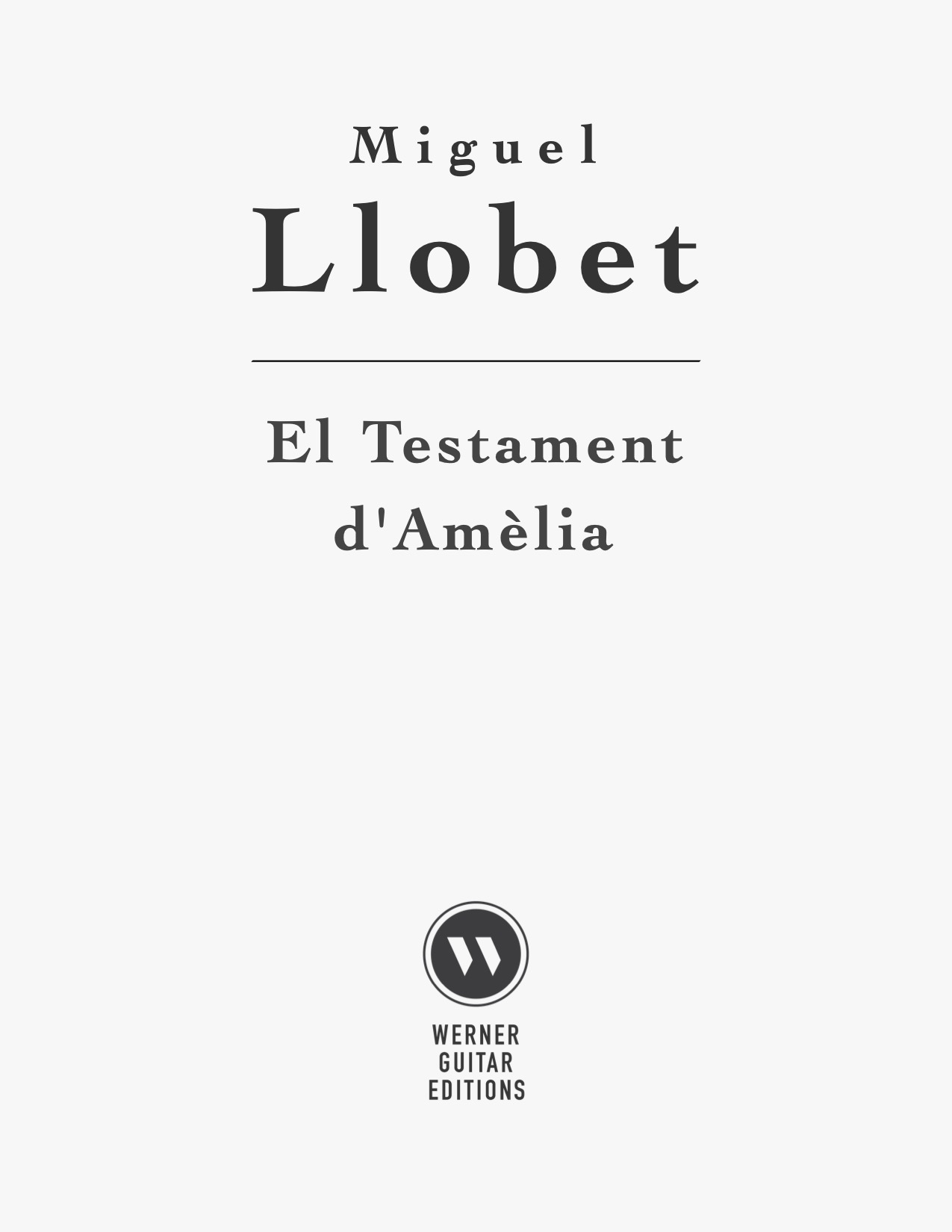 El Testament d'Amèlia for Guitar by Llobet (PDF Sheet Music)