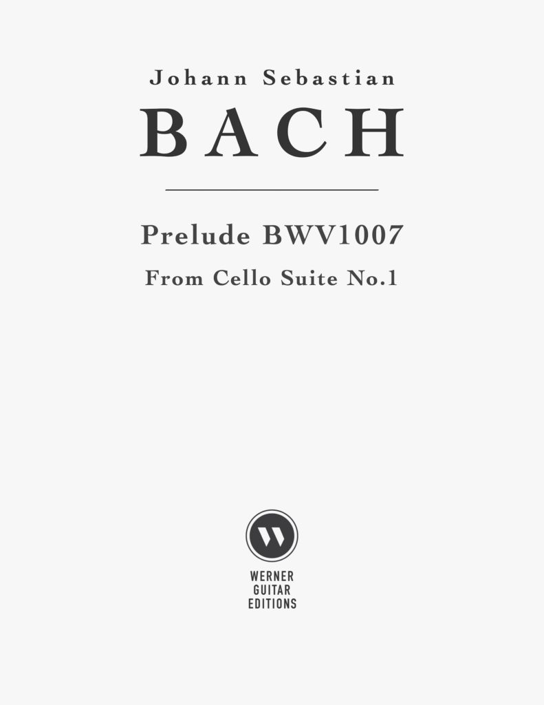 Bach Cello Suite No.1, BWV 1007 for Guitar (PDF Sheet Music or Tab)