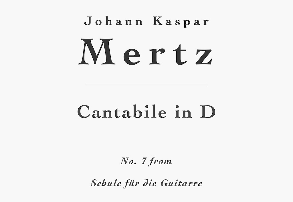 Cantabile in D by Mertz - Sheet Music and Tab PDF