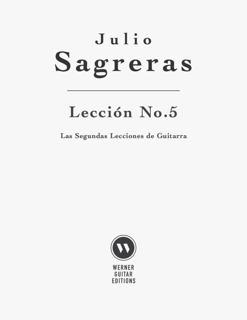 Lección No.5, Book 2 by Sagreras (PDF Sheet Music and Tab)