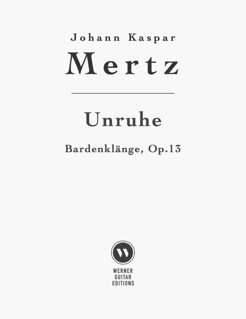 Unruhe by Johann Kaspar Mertz (PDF Sheet Music or Tab)