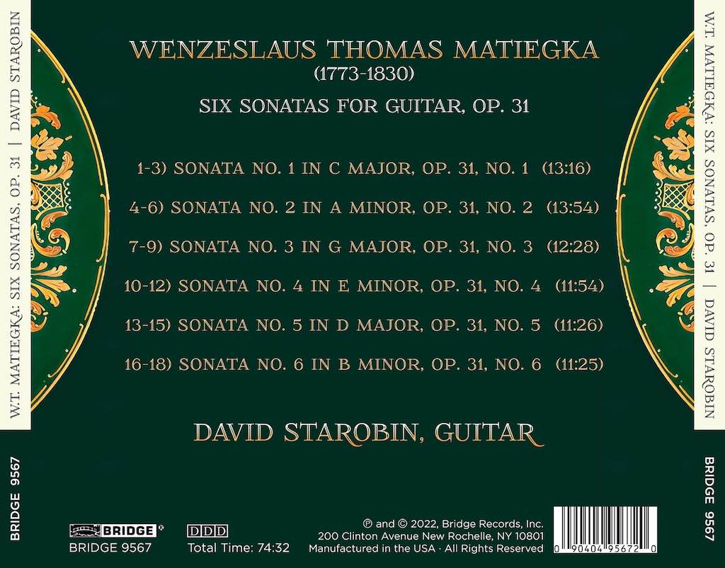 Matiegka: Six Sonatas by David Starobin