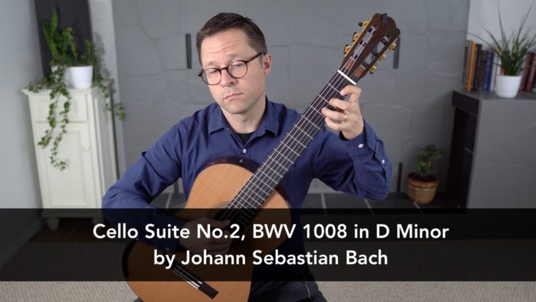 Cello Suite No.2 in D Minor, BWV 1008 by Johann Sebastian Bach (1685-1750) for classical guitar.