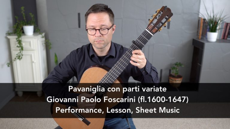 Pavaniglia con parti variate by Giovanni Paolo Foscarini (PDF sheet music for guitar)