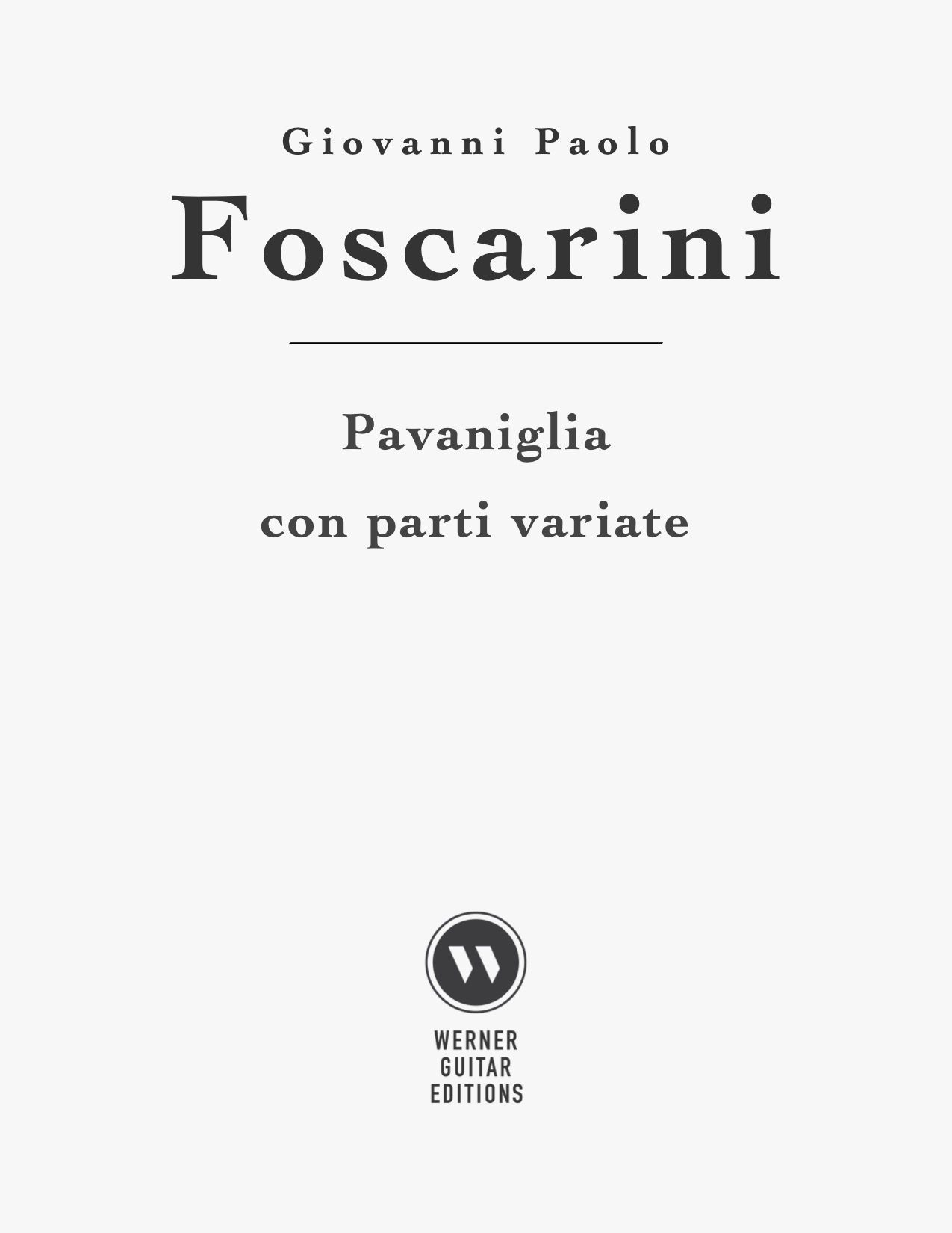 Pavaniglia con parti variate by Foscarini (PDF Sheet Music for Classical Guitar)