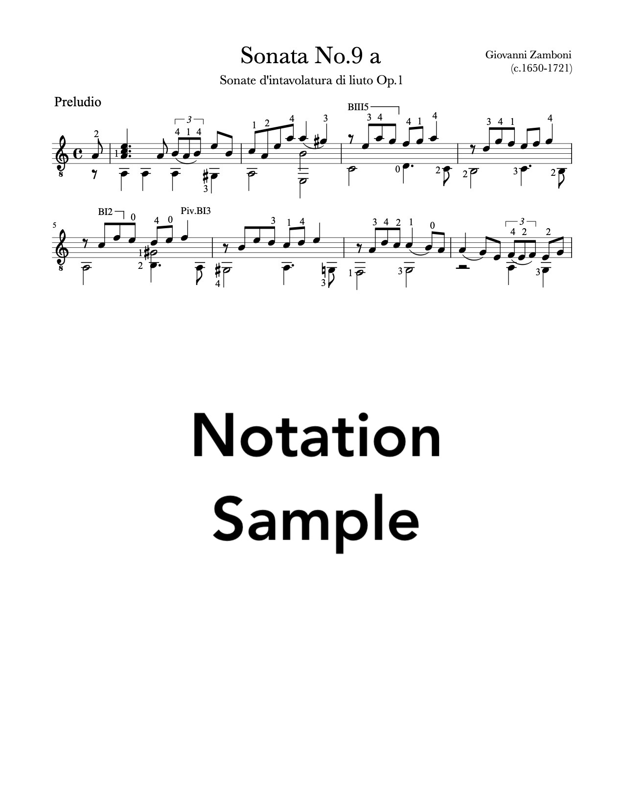 Sonata No.9 by Giovanni Zamboni (Sample)