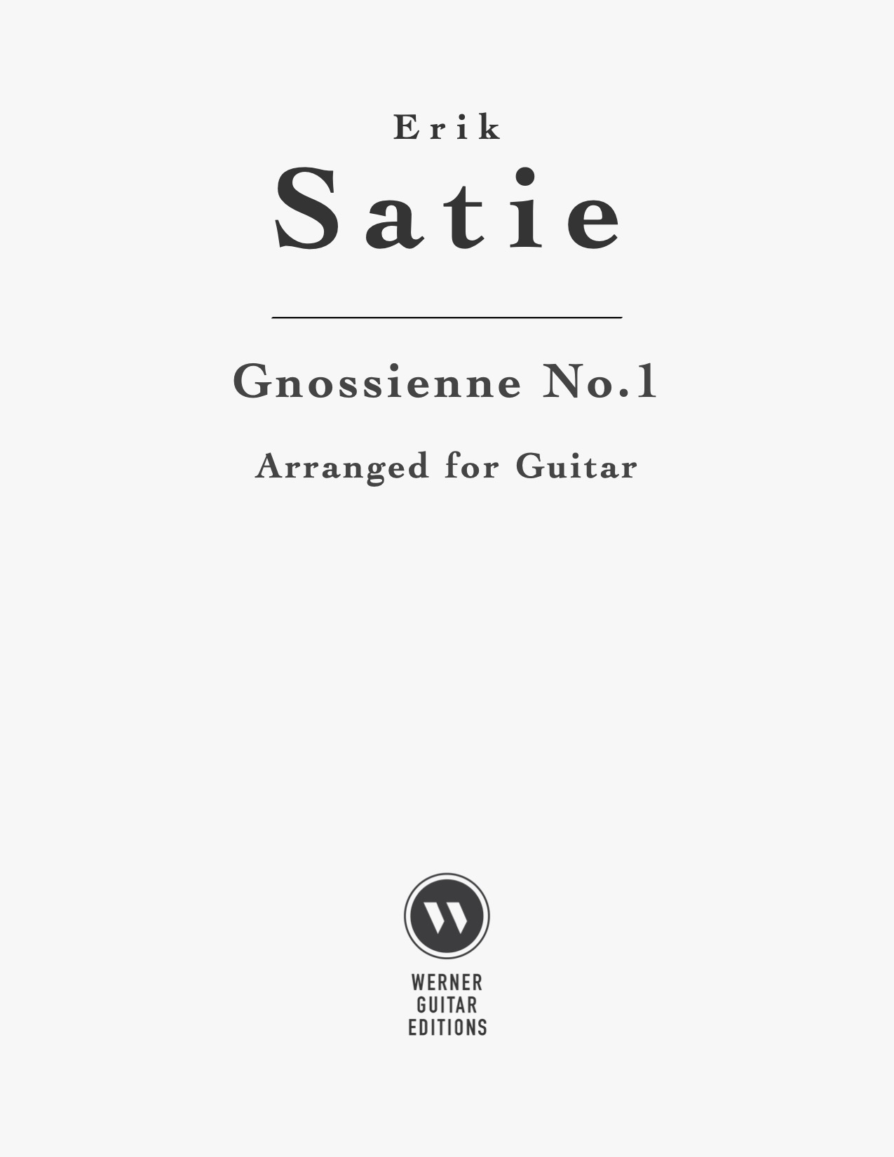 Gnossienne No.1 by Erik Satie for classical guitar