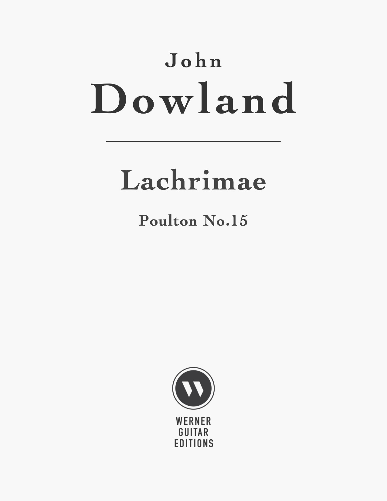 Lachrimae by John Dowland (PDF Sheet Music)