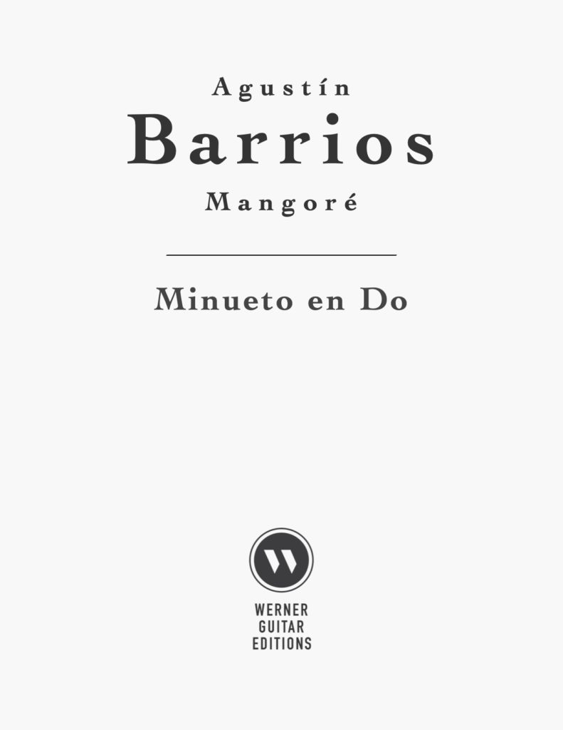 Minueto en Do by Agustin Barrios Mangore - PDF Sheet Music