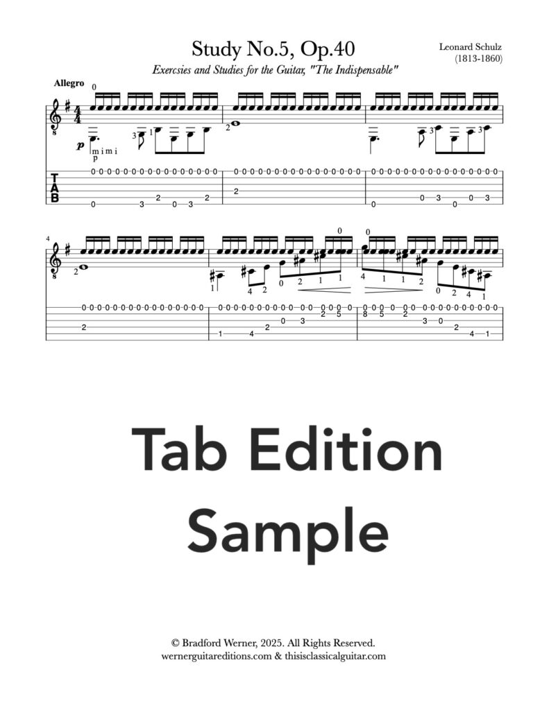 Study No.5, Op.40 by Schulz - Tab Sample