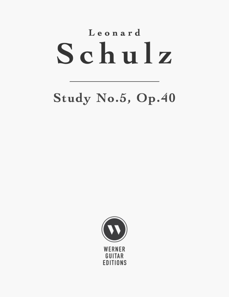 Study No.5, Op.40 by Schulz - Sheet Music for Classical Guitar