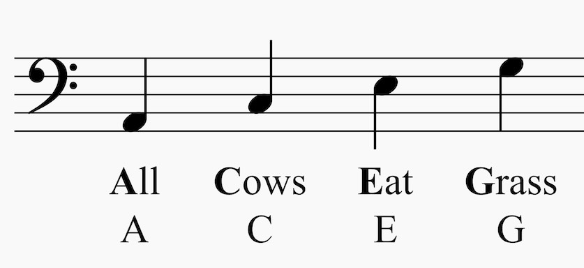 Bass clef space notes