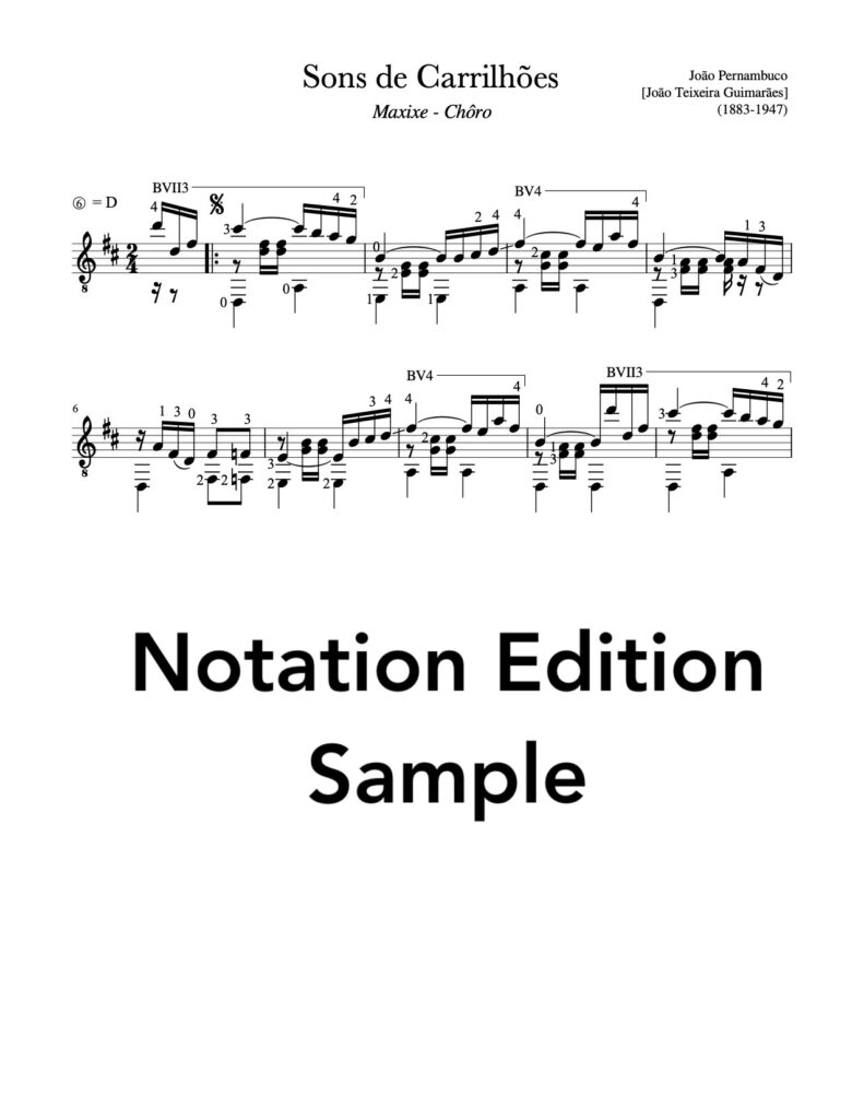Sons de Carrilhoes by Pernambuco (Notation Sample)